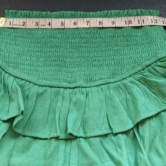 Idem Ditto Mini Skort Pull On Elastic Waist Tiered Ruffle Smocked Preppy Small - Picture 3 of 9